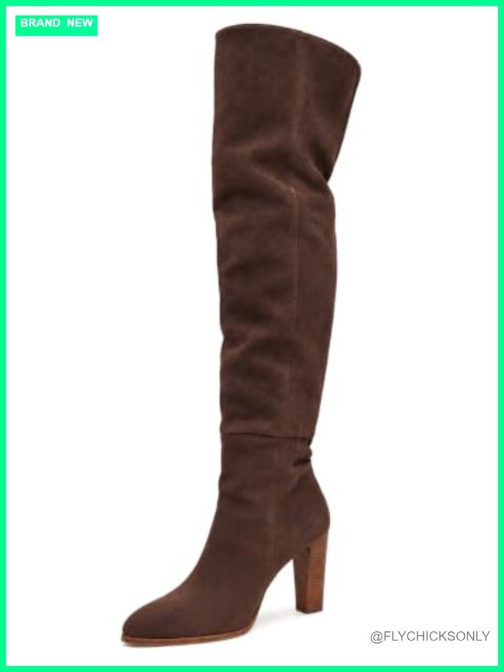Faux Suede Over the Knee Boots Chunky Block Heel Tall Dress Boots